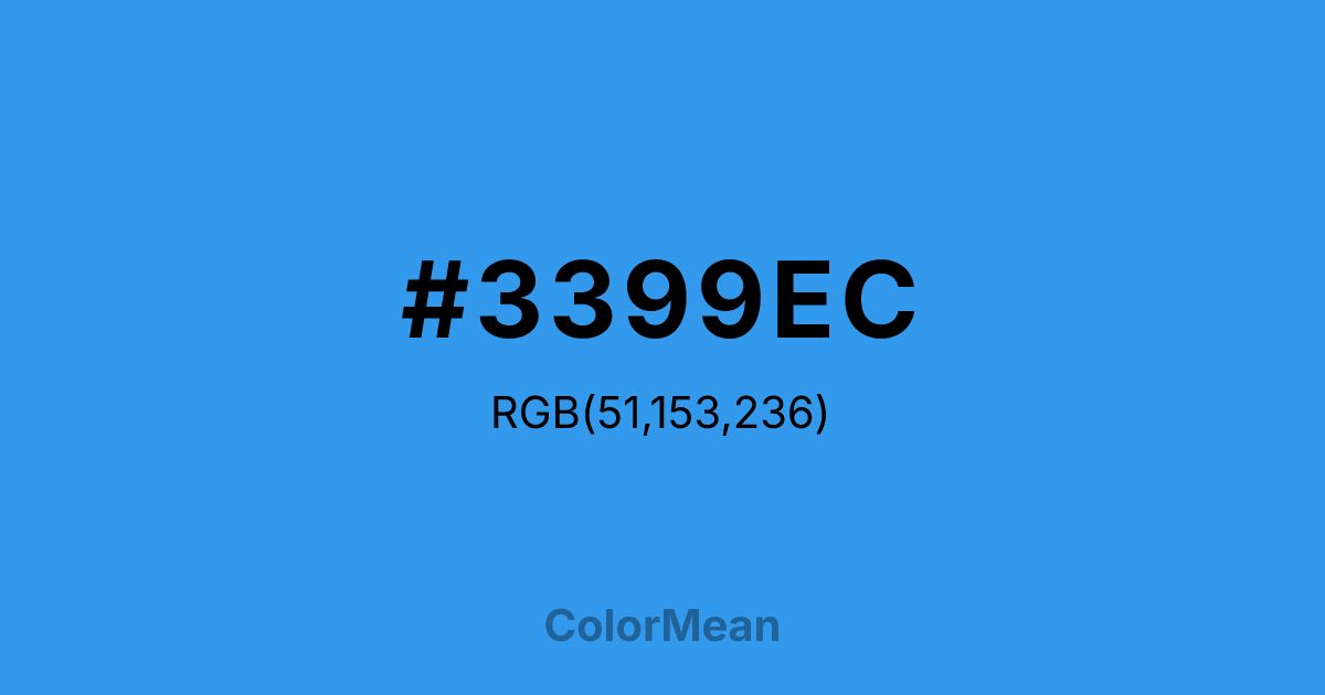 Color swatch image showing #3399EC with RGB(51,153,236) values