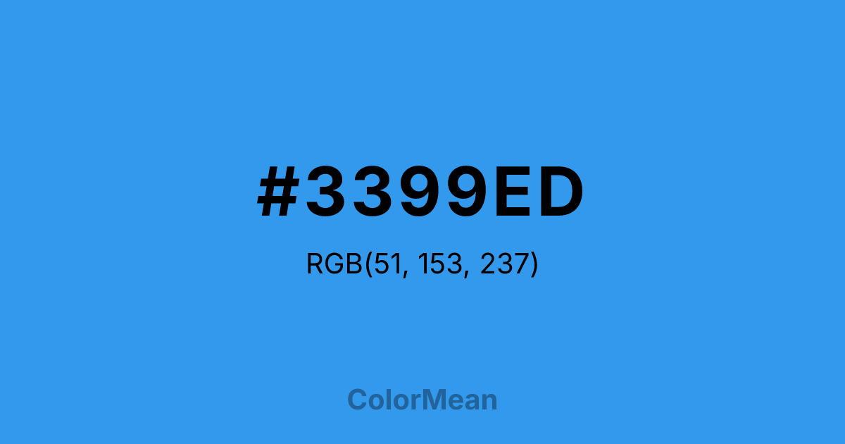 Color swatch image showing #3399ED with RGB(51,153,237) values