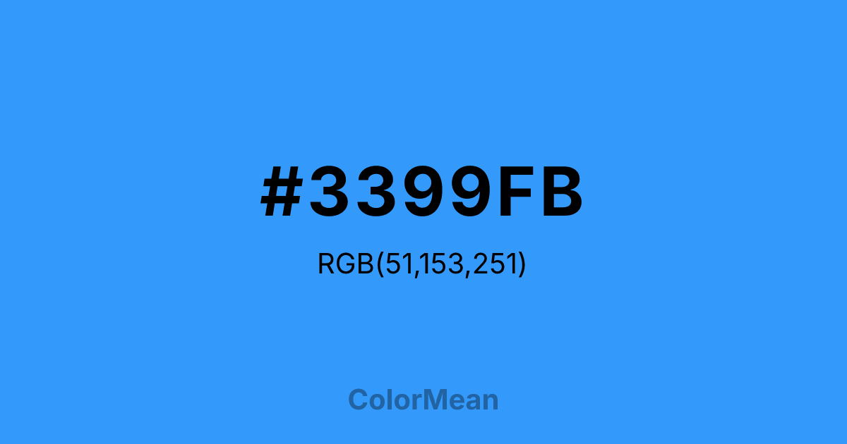 Color swatch image showing #3399FB with RGB(51,153,251) values
