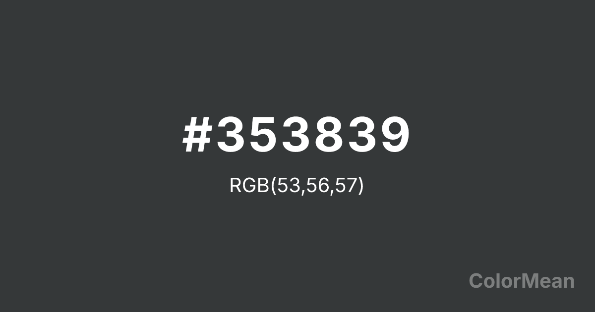 Color swatch image showing Onyx (#353839) with RGB(53,56,57) values