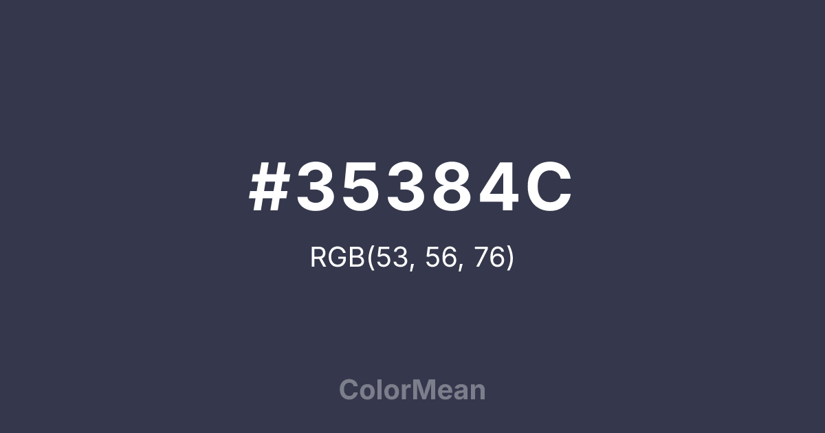 Color swatch image showing #35384C with RGB(53,56,76) values