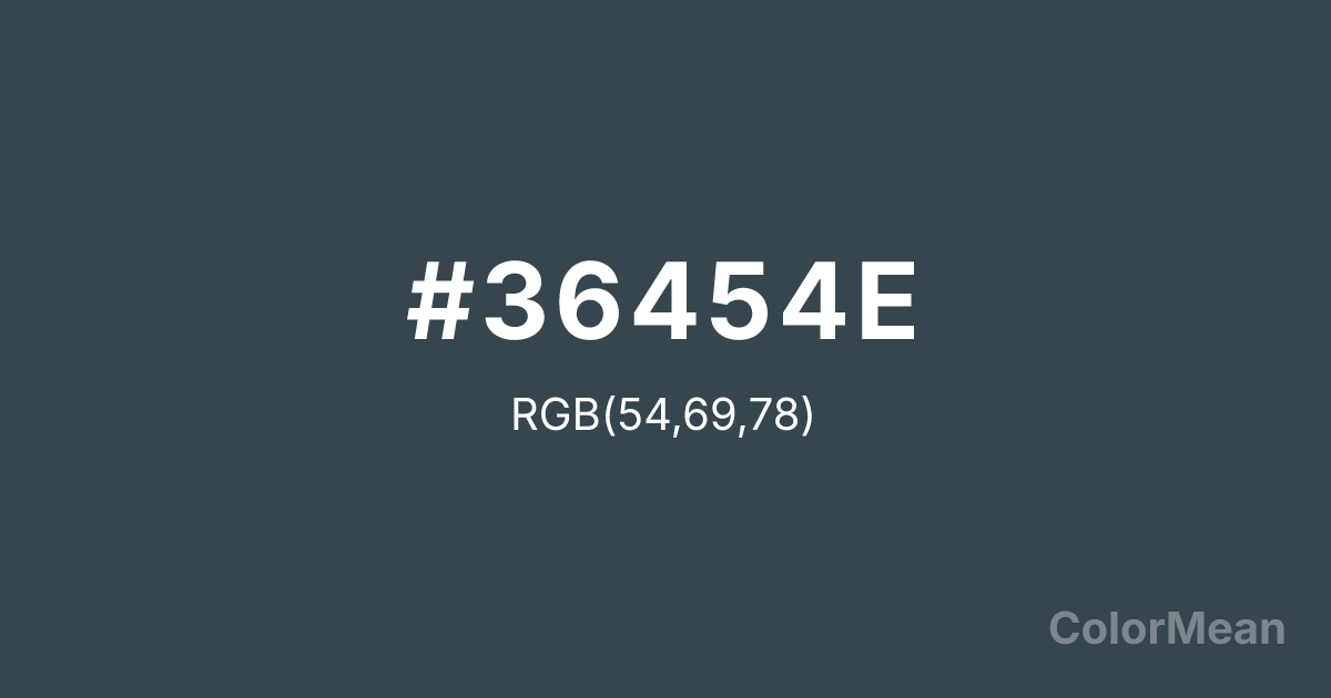 Color swatch image showing #36454E with RGB(54,69,78) values