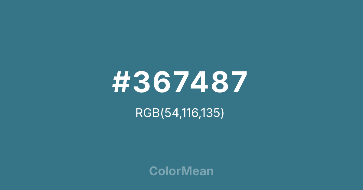 Color swatch image showing #367487 with RGB(54,116,135) values
