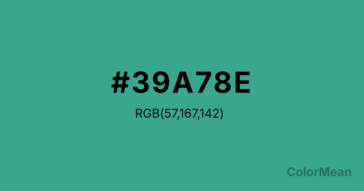 Color swatch image showing Zomp (#39A78E) with RGB(57,167,142) values