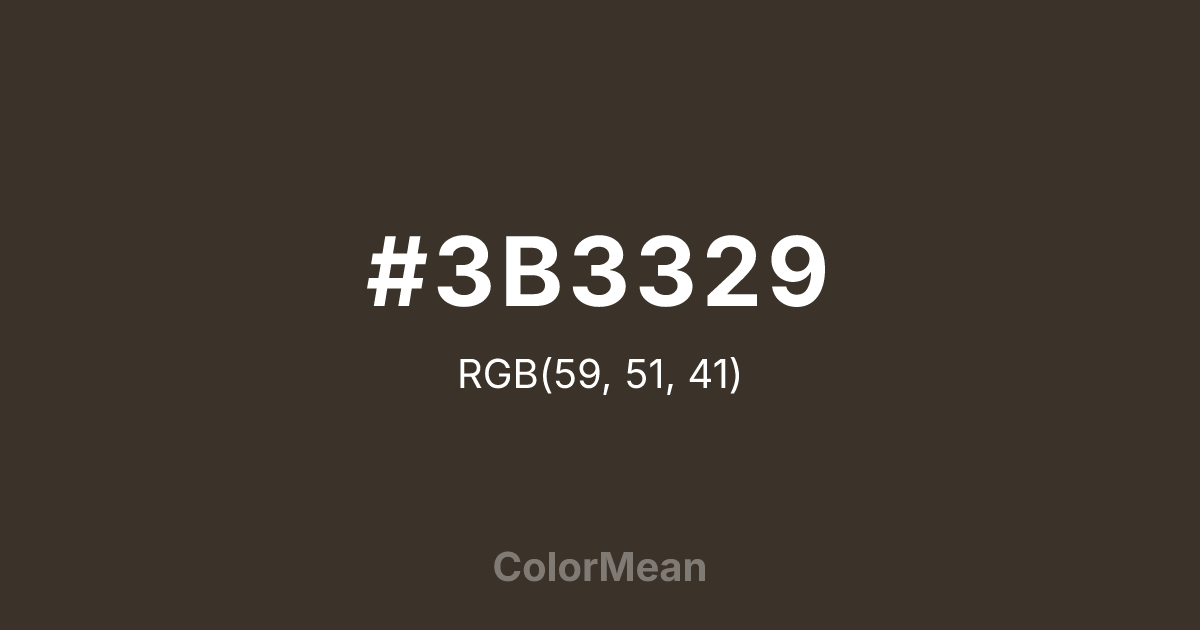 Color swatch image showing #3B3329 with RGB(59,51,41) values