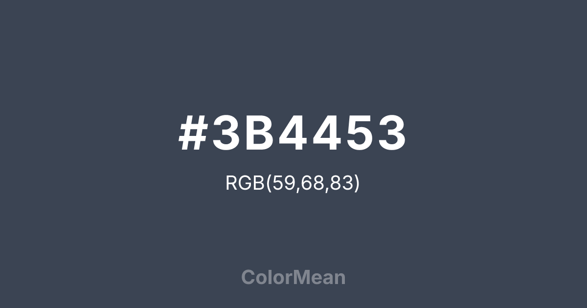 Color swatch image showing #3B4453 with RGB(59,68,83) values