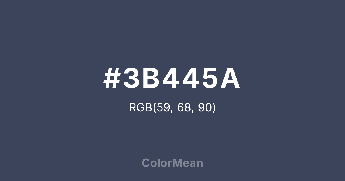 Color swatch image showing #3B445A with RGB(59,68,90) values