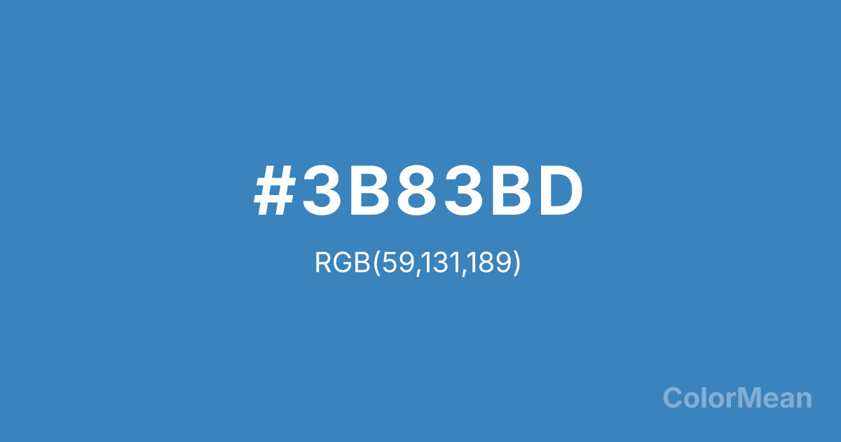 Color swatch image showing Light Blue (#3B83BD) (#3B83BD) with RGB(59,131,189) values