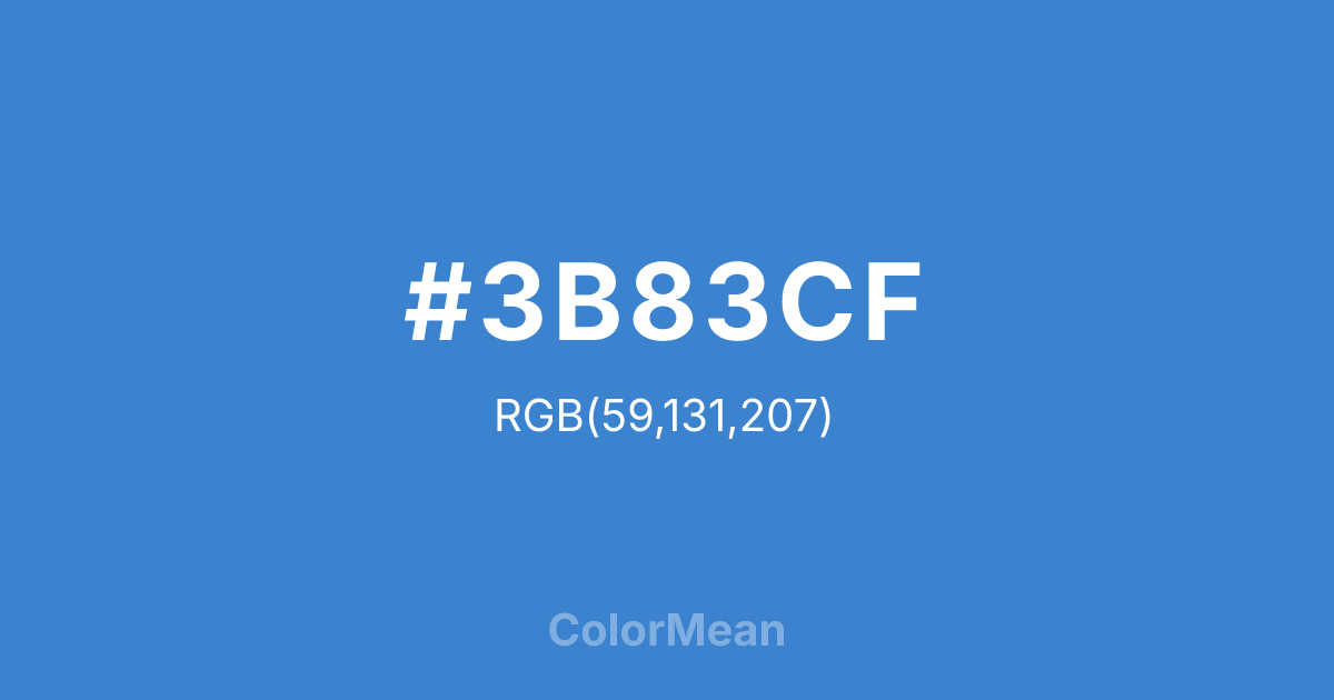 Color swatch image showing #3B83CF with RGB(59,131,207) values