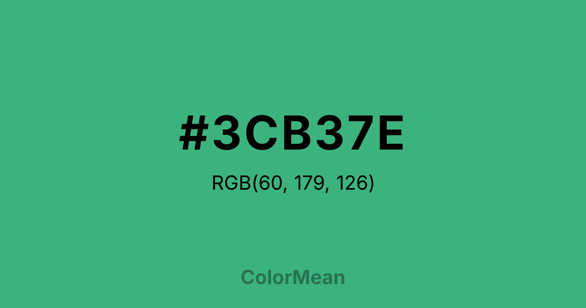 Color swatch image showing #3CB37E with RGB(60,179,126) values
