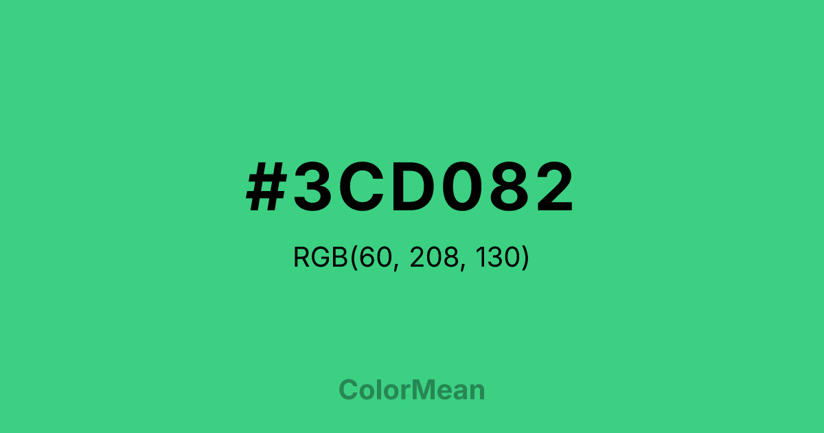 Color swatch image showing #3CD082 with RGB(60,208,130) values
