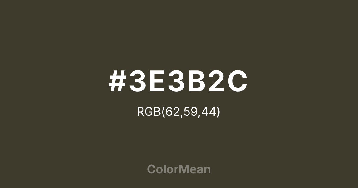Color swatch image showing #3E3B2C with RGB(62,59,44) values