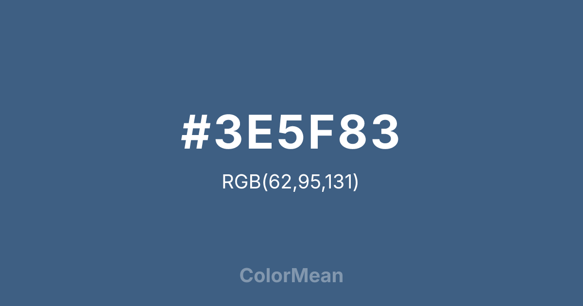 Color swatch image showing #3E5F83 with RGB(62,95,131) values