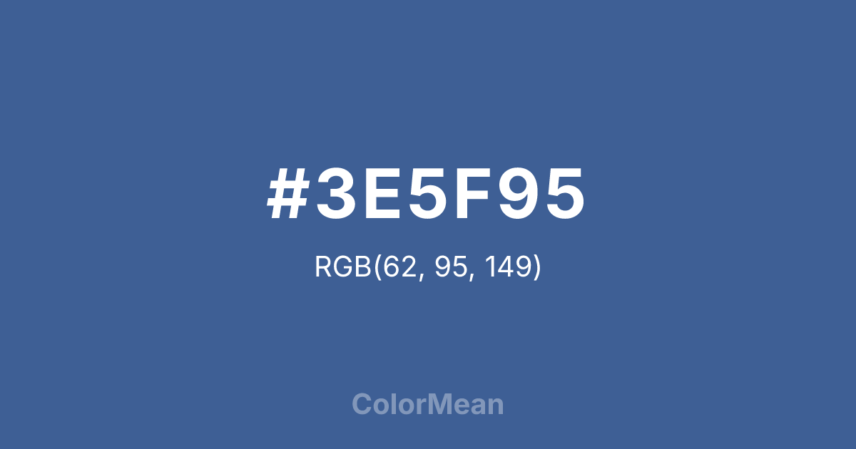 Color swatch image showing #3E5F95 with RGB(62,95,149) values