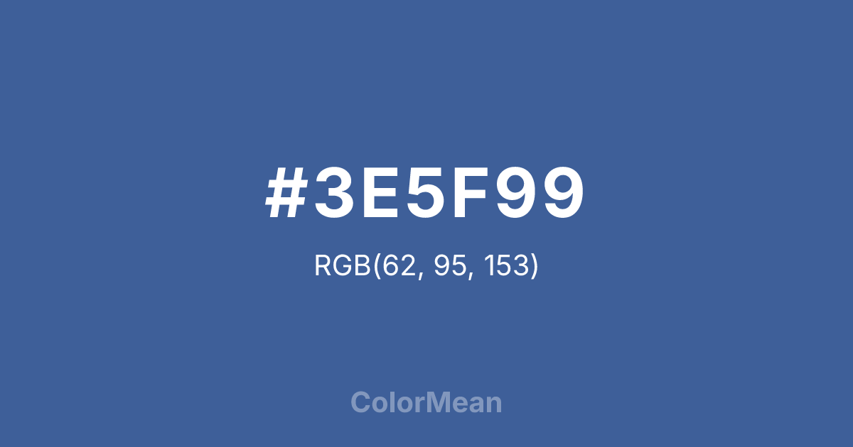 Color swatch image showing #3E5F99 with RGB(62,95,153) values
