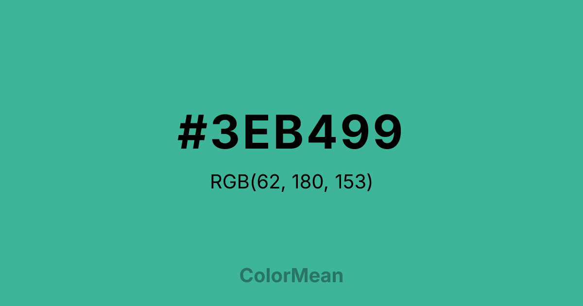 Color swatch image showing #3EB499 with RGB(62,180,153) values