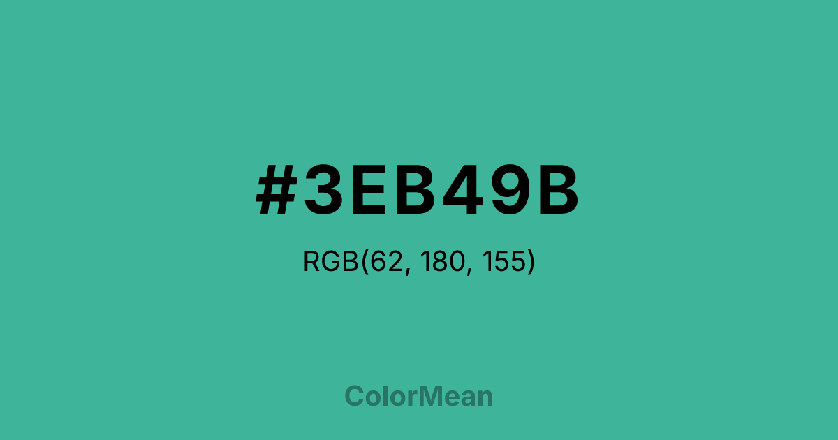 Color swatch image showing #3EB49B with RGB(62,180,155) values