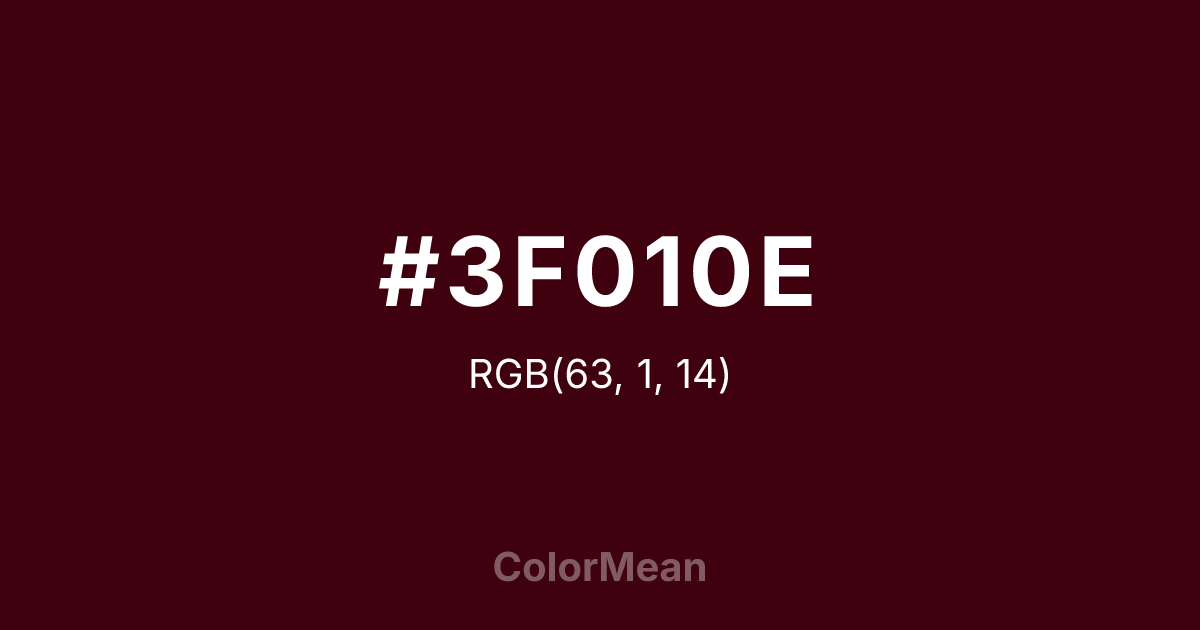 Color swatch image showing #3F010E with RGB(63,1,14) values
