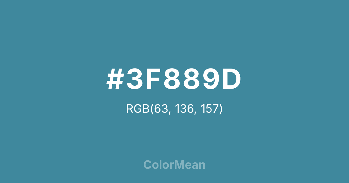Color swatch image showing #3F889D with RGB(63,136,157) values