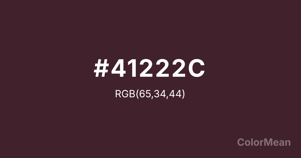 Color swatch image showing #41222C with RGB(65,34,44) values