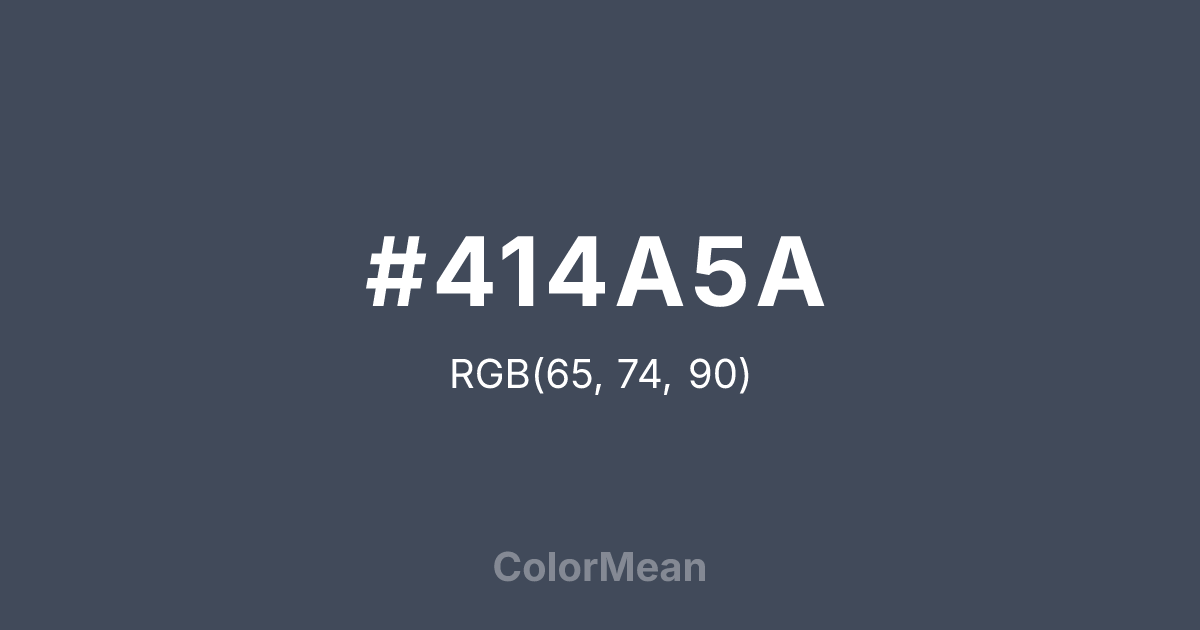 Color swatch image showing #414A5A with RGB(65,74,90) values