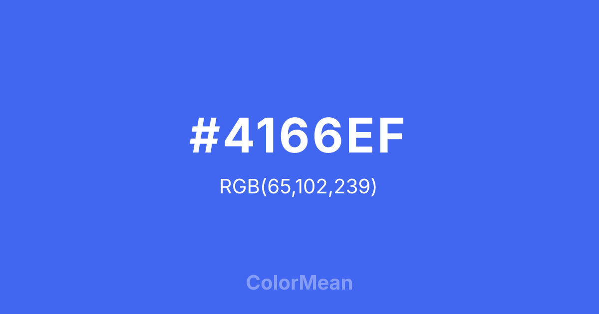 Color swatch image showing #4166EF with RGB(65,102,239) values