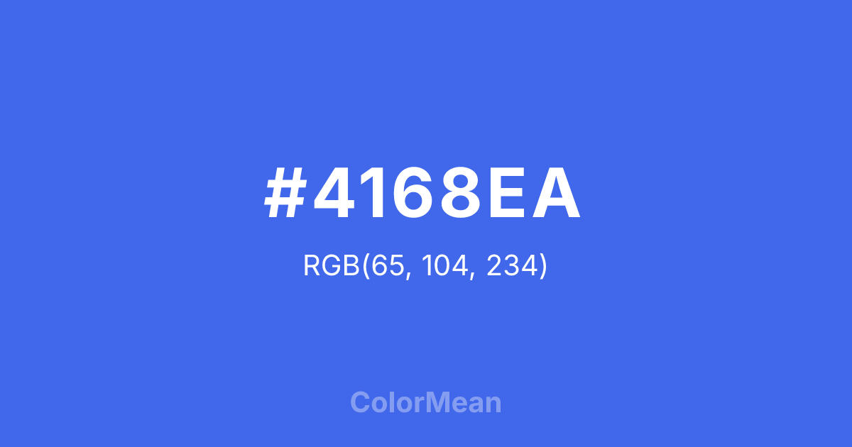 Color swatch image showing #4168EA with RGB(65,104,234) values