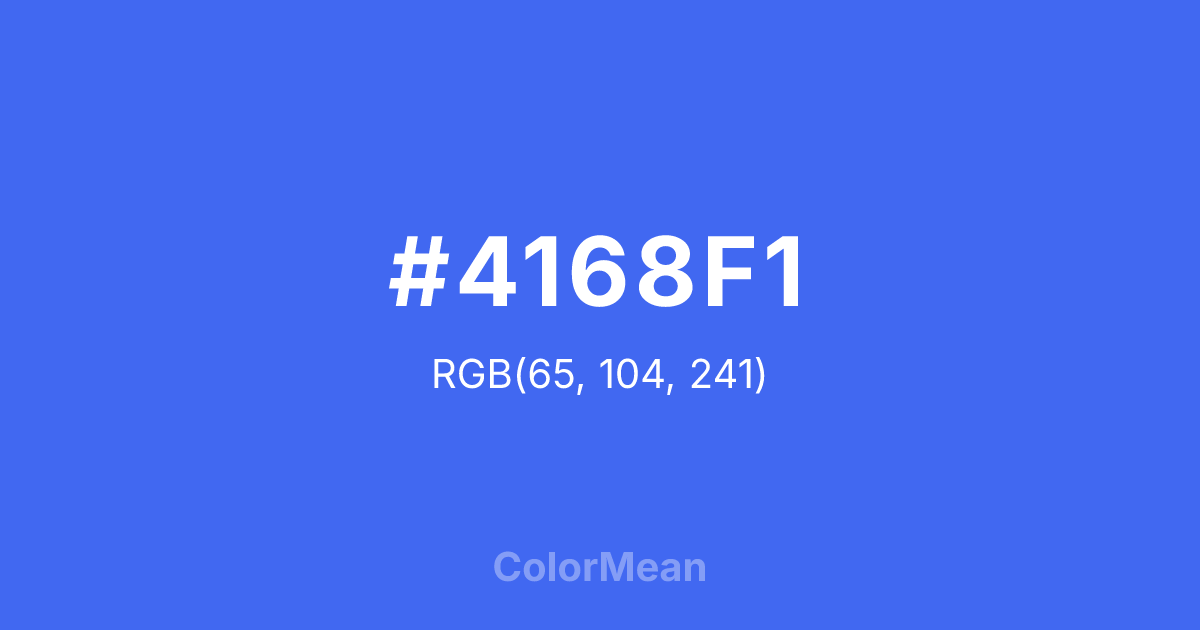 Color swatch image showing #4168F1 with RGB(65,104,241) values