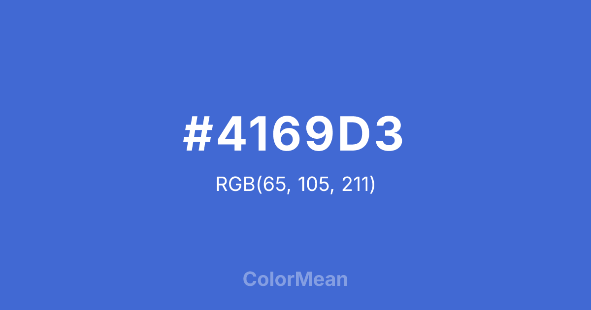 Color swatch image showing #4169D3 with RGB(65,105,211) values