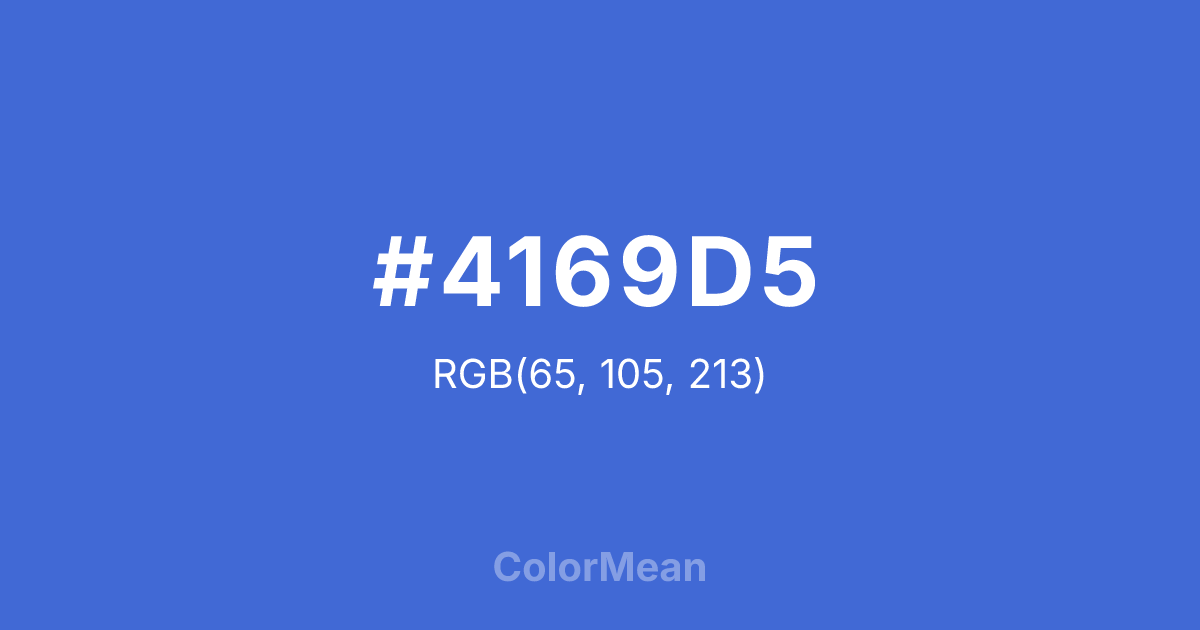 Color swatch image showing #4169D5 with RGB(65,105,213) values