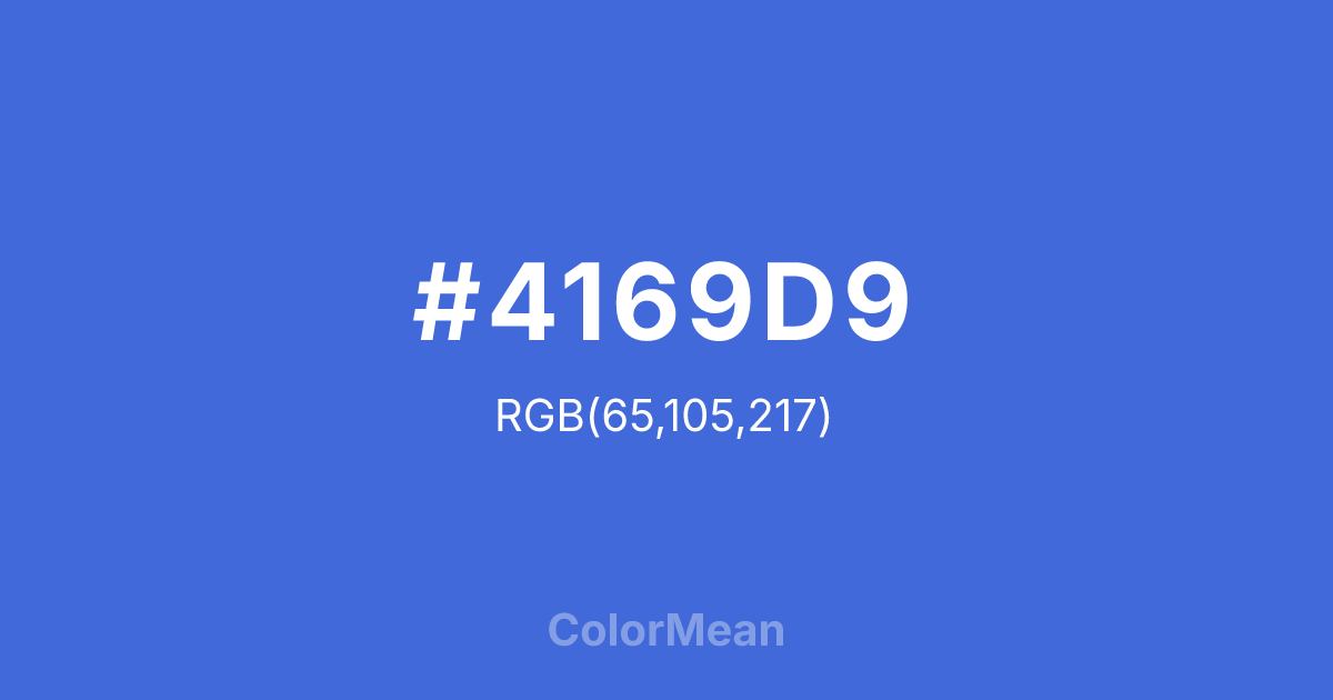 Color swatch image showing #4169D9 with RGB(65,105,217) values