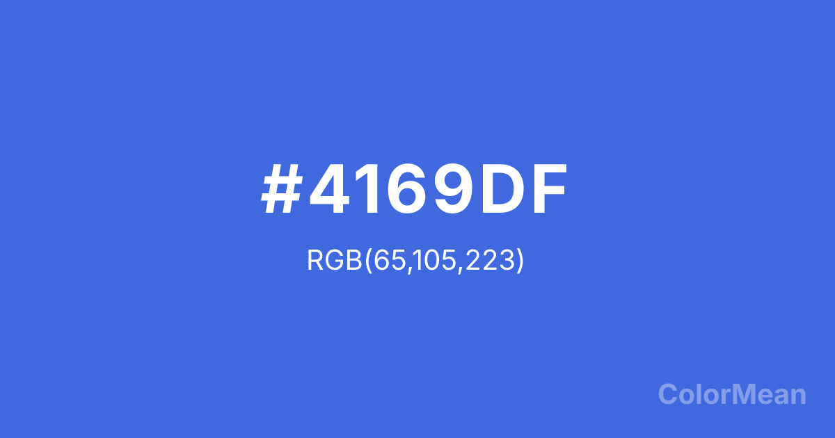 Color swatch image showing #4169DF with RGB(65,105,223) values