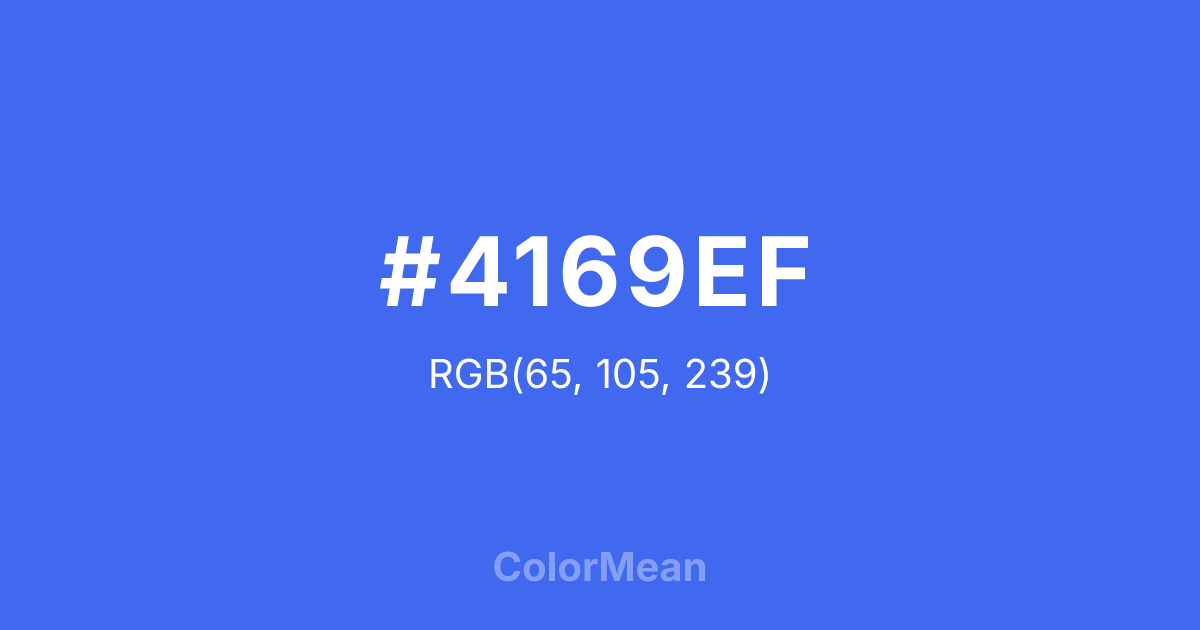 Color swatch image showing #4169EF with RGB(65,105,239) values