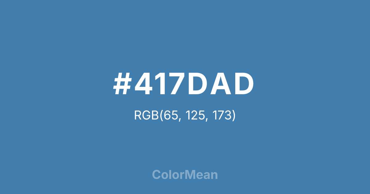 Color swatch image showing #417DAD with RGB(65,125,173) values