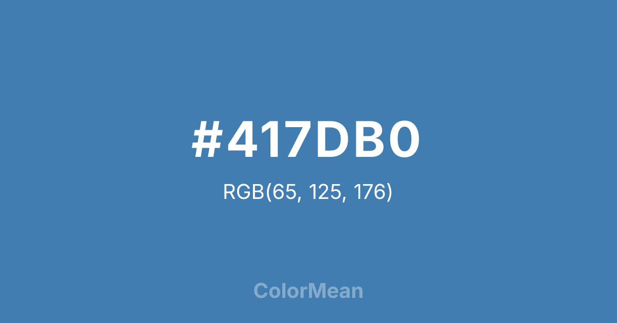 Color swatch image showing #417DB0 with RGB(65,125,176) values