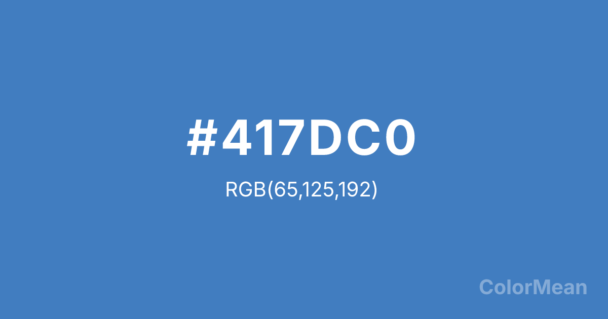 Color swatch image showing #417DC0 with RGB(65,125,192) values