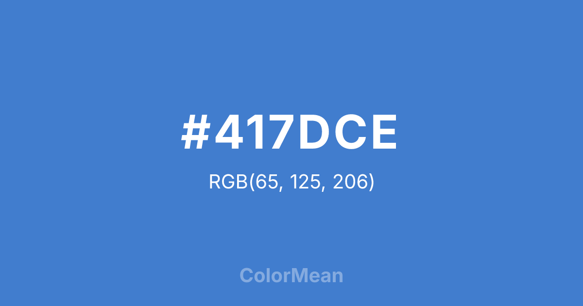 Color swatch image showing #417DCE with RGB(65,125,206) values