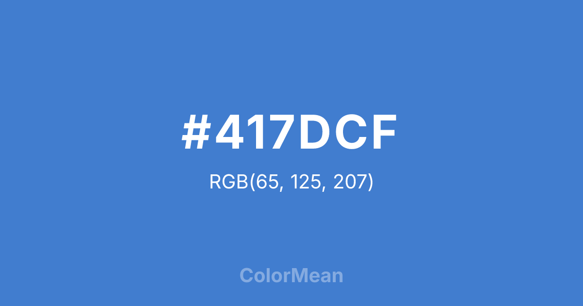 Color swatch image showing #417DCF with RGB(65,125,207) values