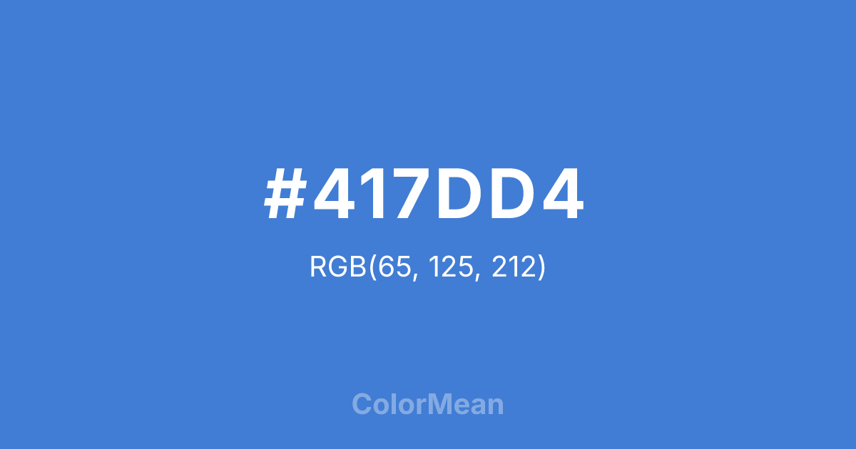 Color swatch image showing #417DD4 with RGB(65,125,212) values