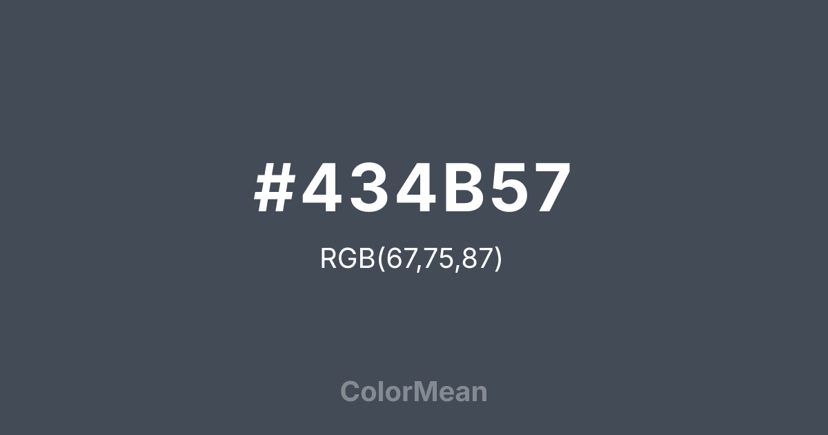Color swatch image showing #434B57 with RGB(67,75,87) values