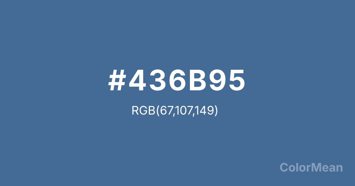 Color swatch image showing Queen Blue (#436B95) with RGB(67,107,149) values