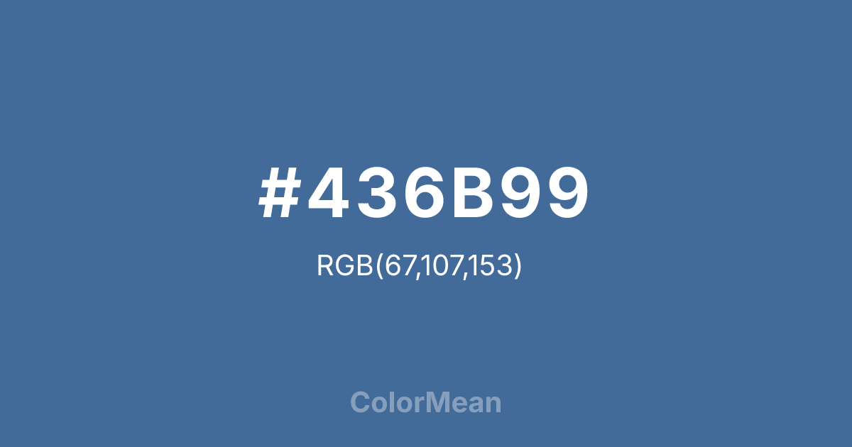 Color swatch image showing #436B99 with RGB(67,107,153) values