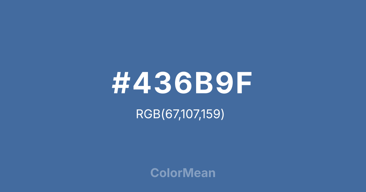Color swatch image showing #436B9F with RGB(67,107,159) values