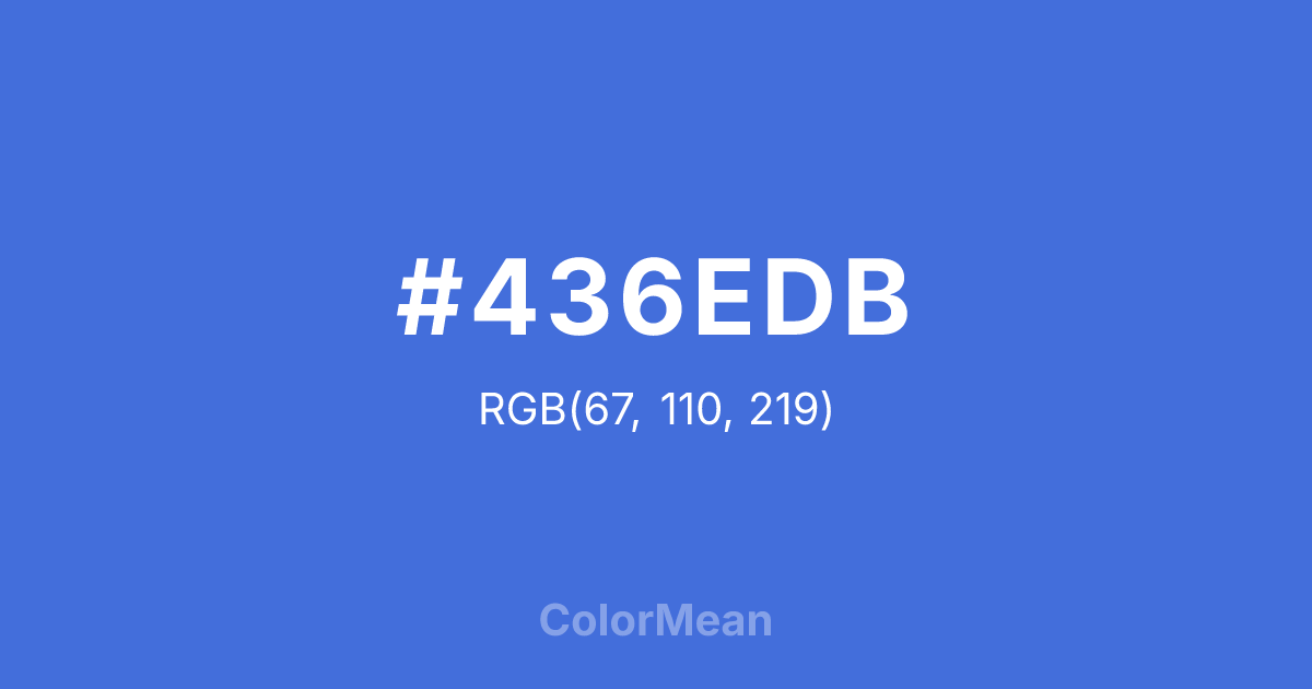 Color swatch image showing #436EDB with RGB(67,110,219) values