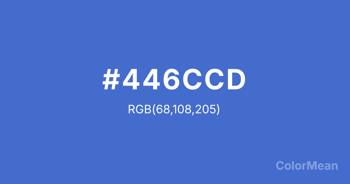 Color swatch image showing #446CCD with RGB(68,108,205) values