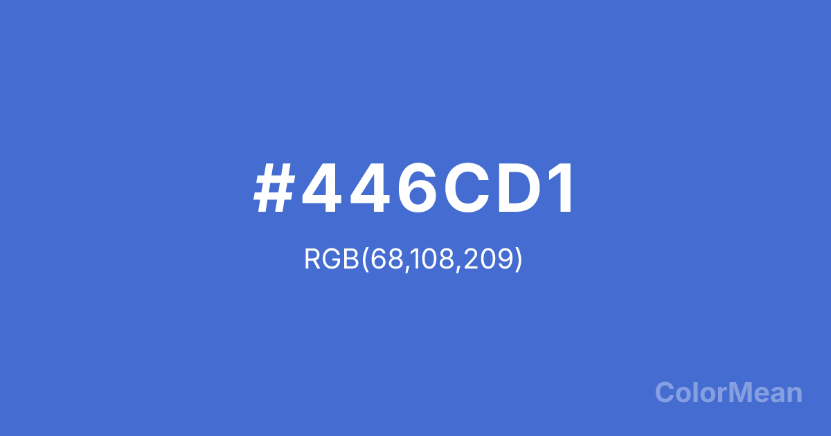 Color swatch image showing #446CD1 with RGB(68,108,209) values