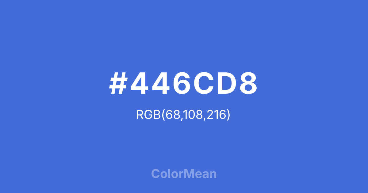 Color swatch image showing #446CD8 with RGB(68,108,216) values
