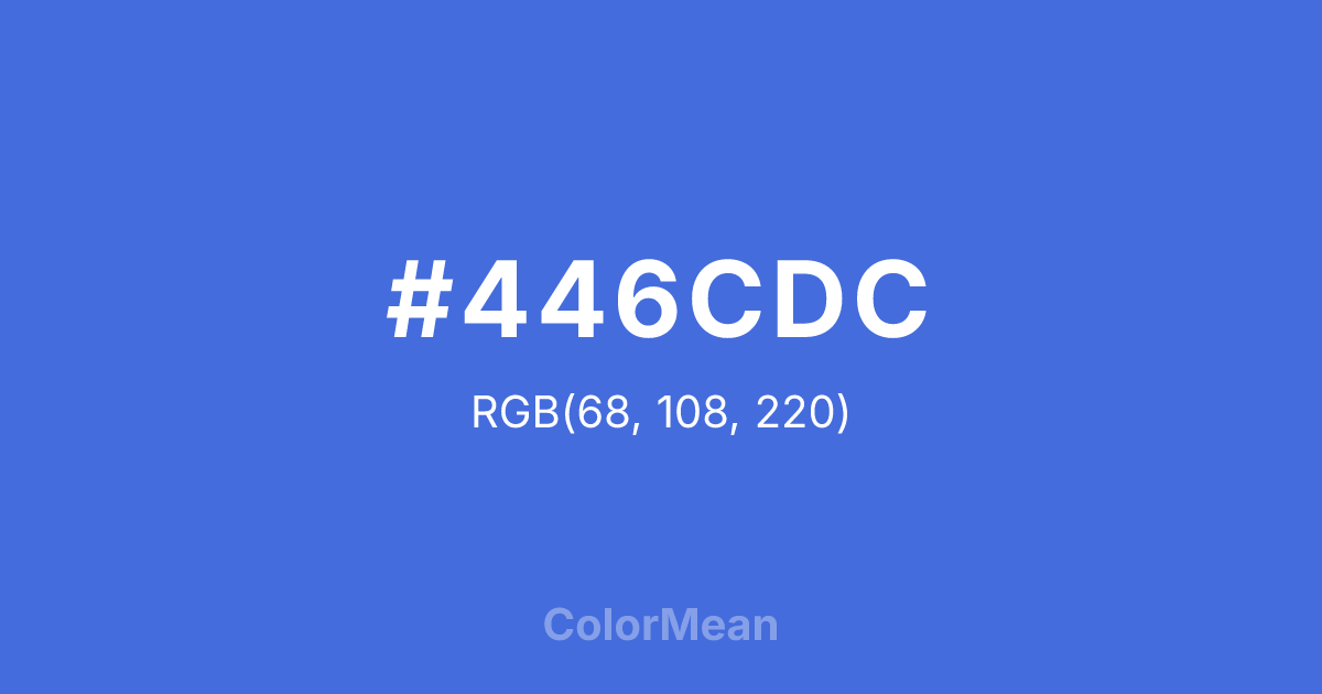 Color swatch image showing #446CDC with RGB(68,108,220) values