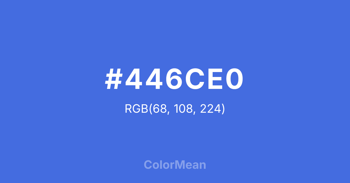 Color swatch image showing #446CE0 with RGB(68,108,224) values