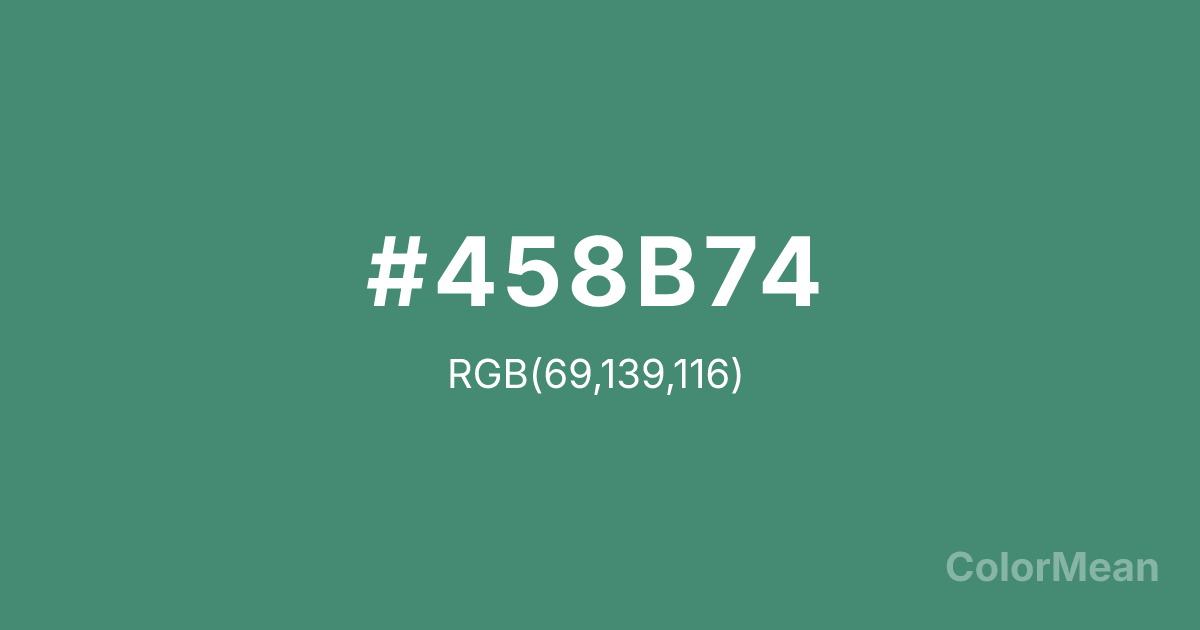 Color swatch image showing Aquamarine4 (#458B74) with RGB(69,139,116) values